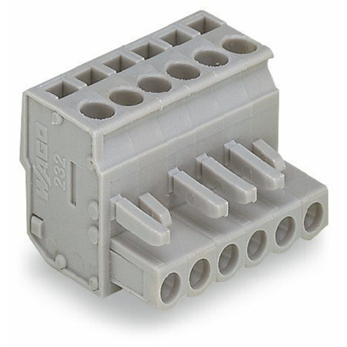 WAGO 232-218/026-000 1-Conductor Female Connector Angled Cage Clamp 2.5mm Pin Spacing Gray