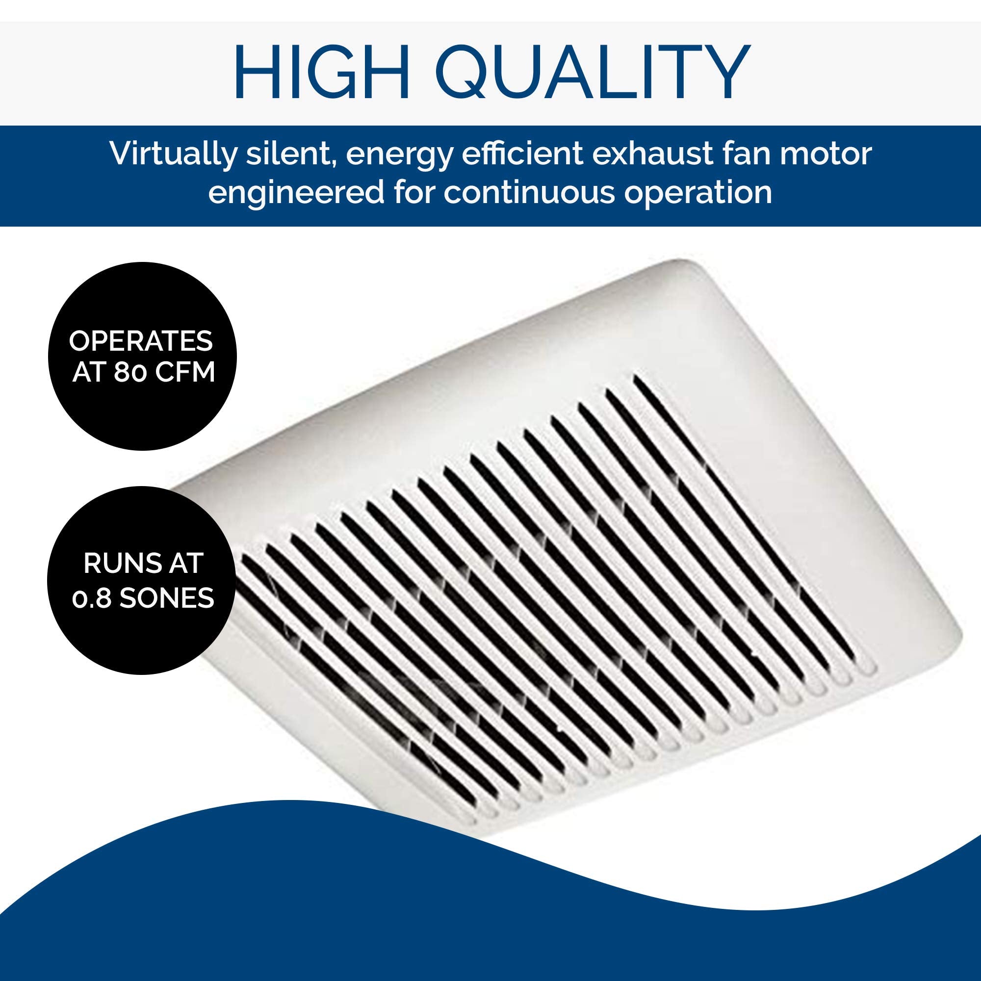 Broan-NuTone AE80 Energy Star Qualified Single-Speed Ventilation Fan, 80 CFM 0.8 Sones, White