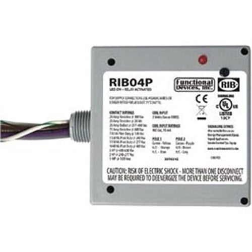 Functional Devices RIB04P Enclosed Relay 20A DPDT with 480V AC Coil