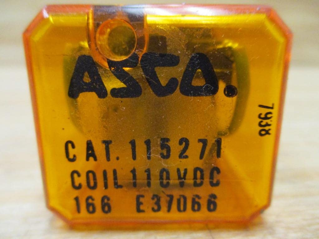 ASCO 115271 110VDC Amber Cover Relay Single Coil Relay