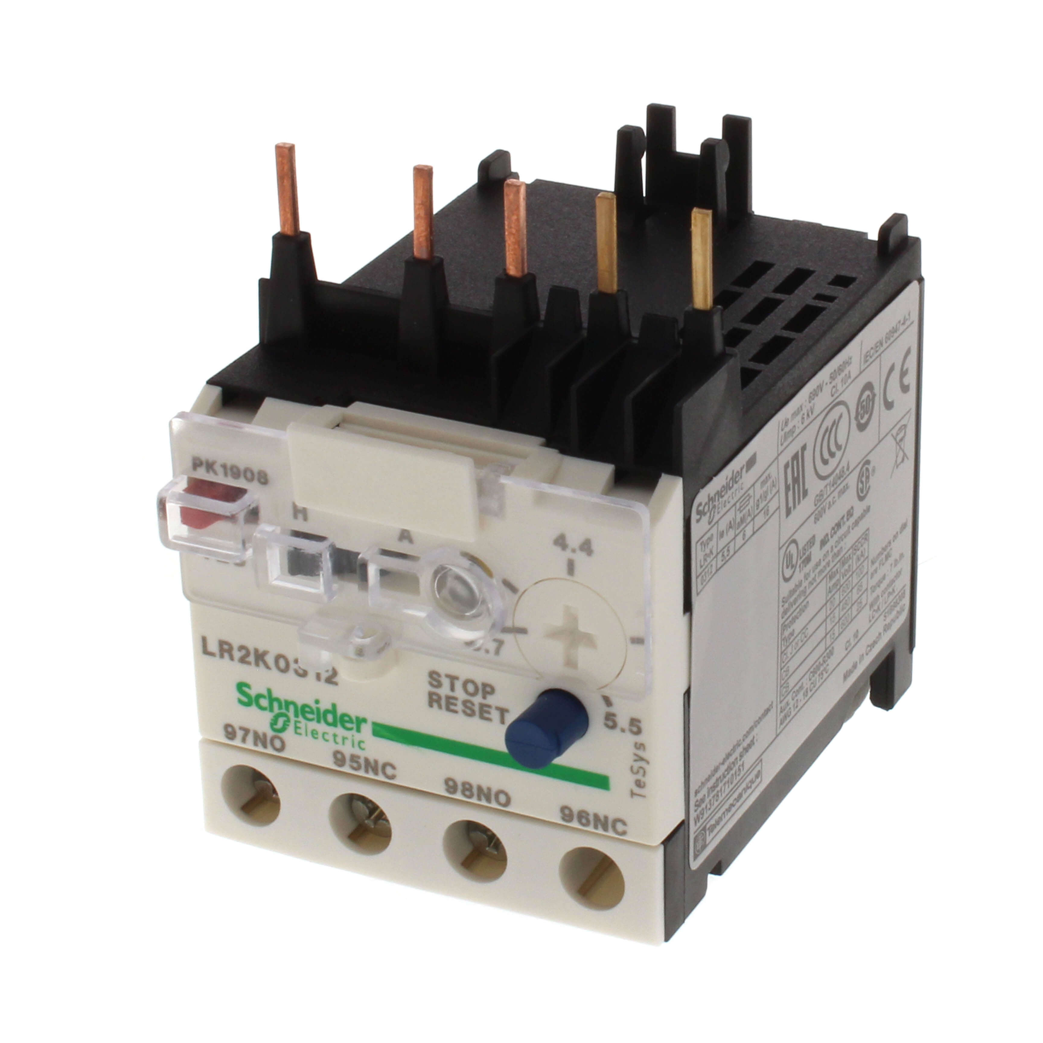 Schneider Electric LR2K0312 TeSys K Differential Thermal Overload Relays 3.7-5.5A Class 10A