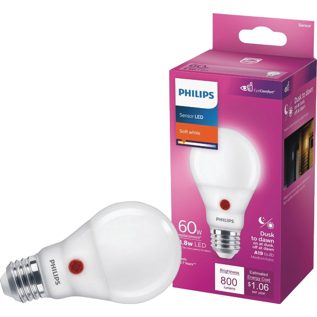 PHILIPS Philips 573238 A19 A-Line Pear LED 8.8W (220Â°) 60W Equivalent