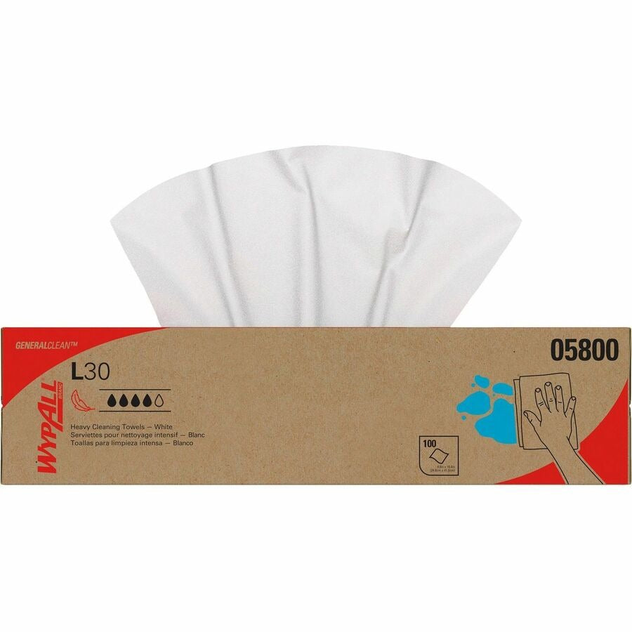 KIMBERLY-CLARK Kimberly-Clark KCC05800 Wypall L30 Wipers 9.8 x 16.4 in 8 Boxes of 100 Replacement KCC05800