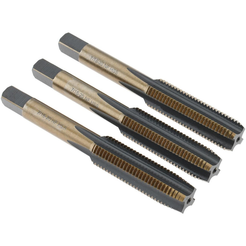 IMPORT-GENERIC Import BDNA-20685 Tap Set 7/16-20 Unf Hss Gold Oxide 3 Pc