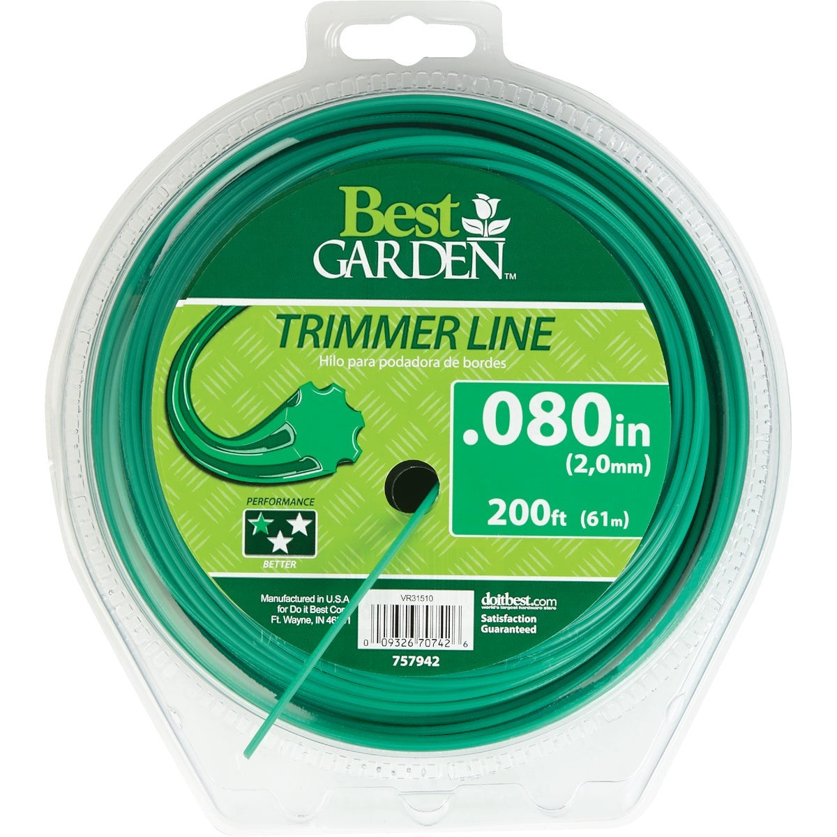 BEST GARDEN Best Garden 16252 Trimmer Line 0.080 in 200 Ft Universal