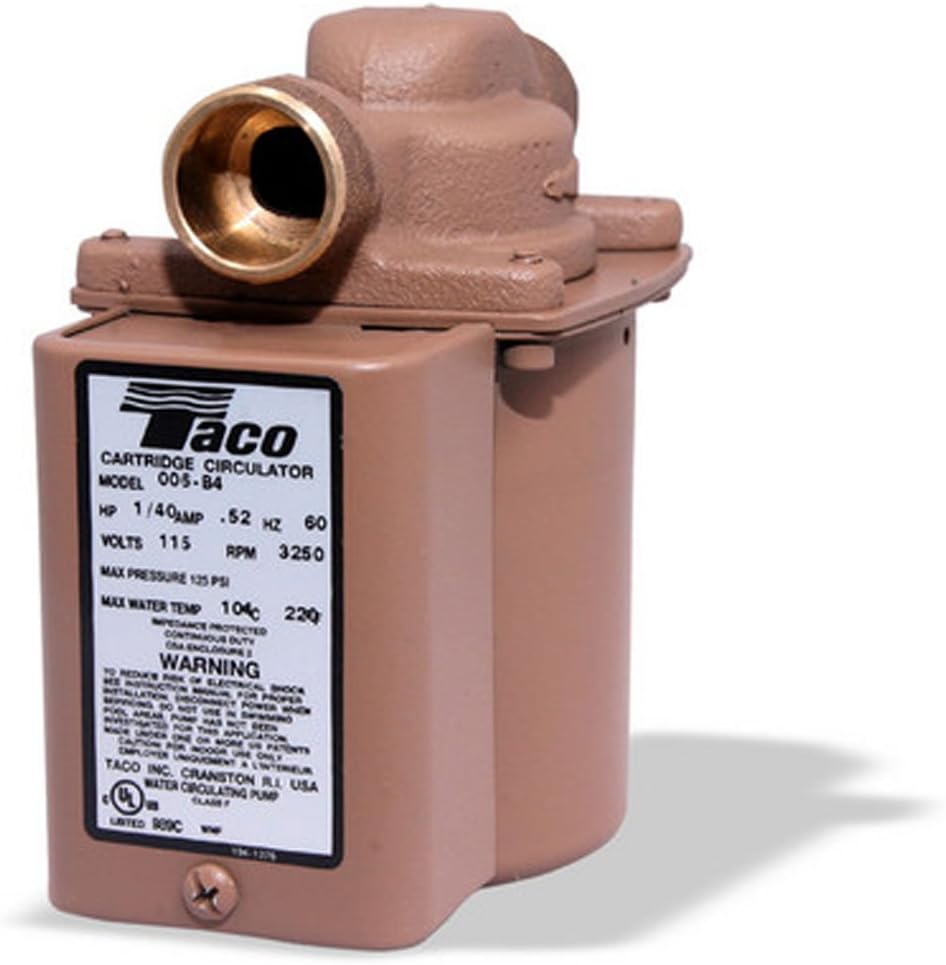 Taco 006-BC7-1IFC Bronze Circulator Pump 1/2-Inch Sweat with Integral Check Valve Replacement MPN