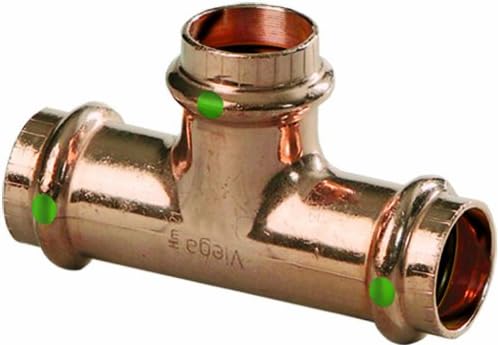 Viega 14568 ProPress Copper Tee 1-1/4-Inch by 1-Inch by 1-Inch P x P x P