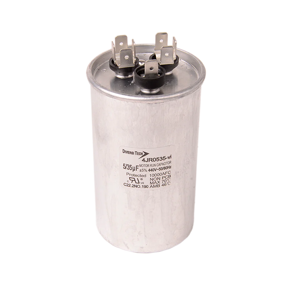 Diversitech 4JR0535 Motor Run Capacitor 35 Plus 5 MFD 440V Round