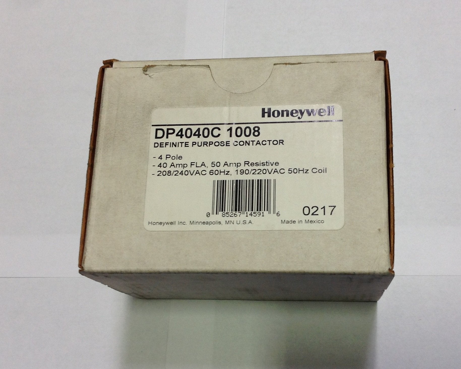 HONEYWELL DP4040C1008 Definite Purpose Contactor 4 Pole 40A 240V Econo Contactr