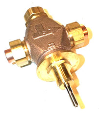 Johnson Controls VG7882ET Series Globe Valve Three-Way Mixing 0.5 Inch Brass Trim Union Sweat