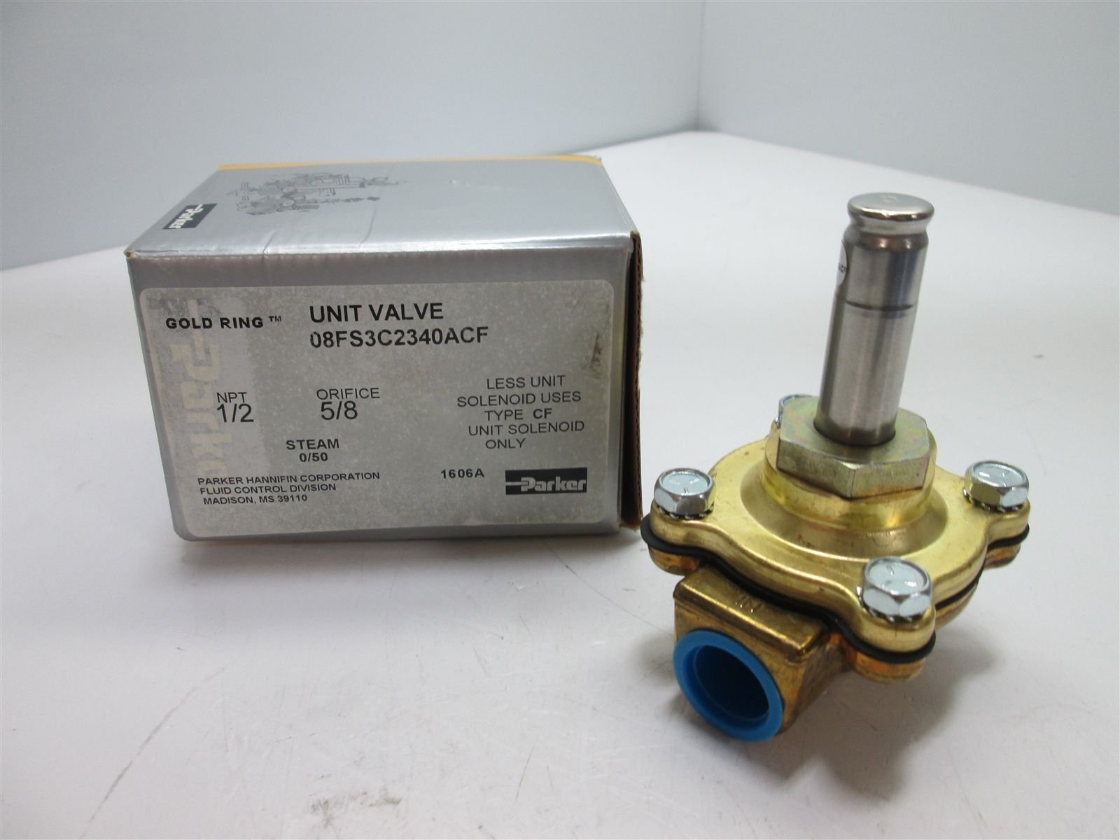 Parker 08FS3C2340ACF Solenoid Valve 1/2 Inch NC Brass