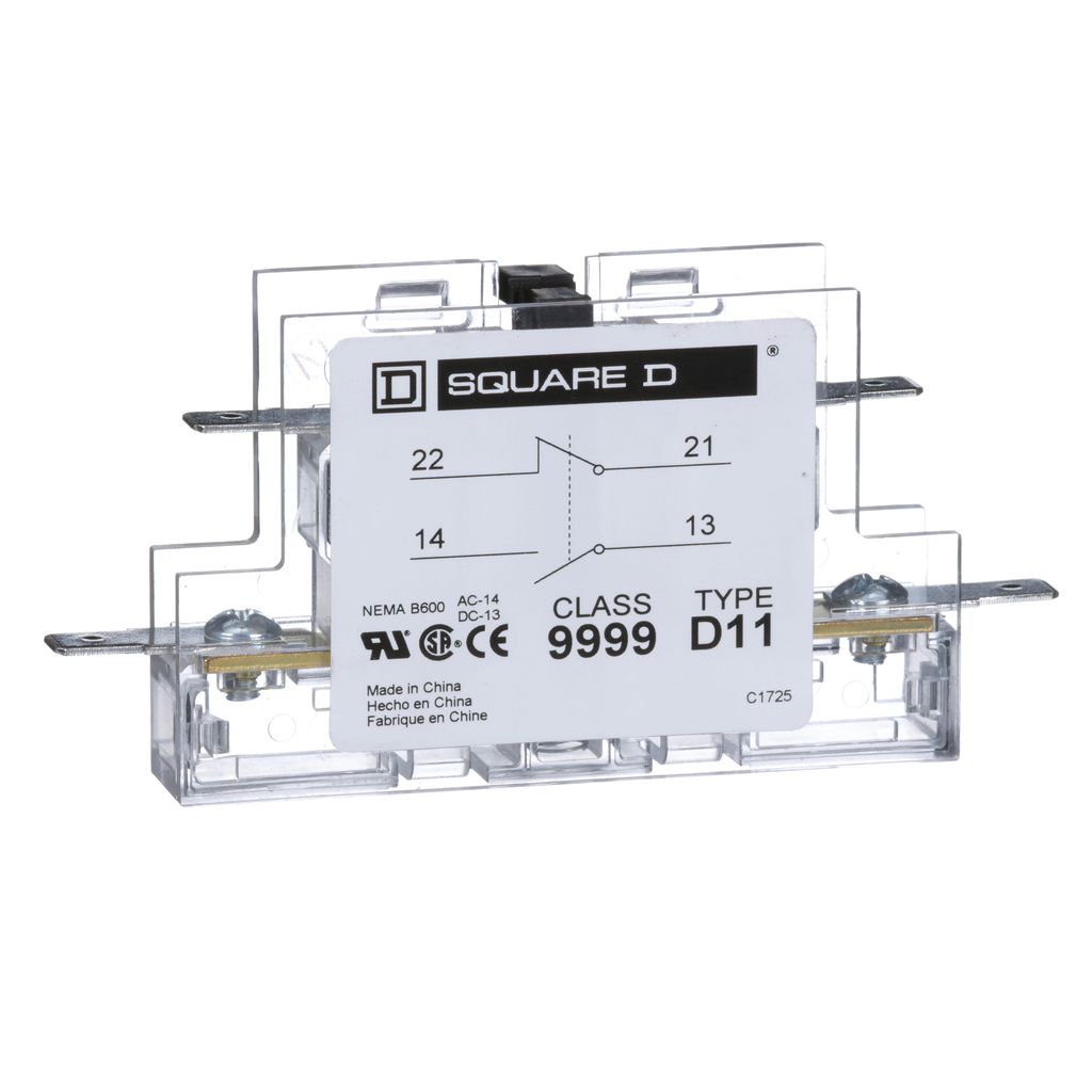 Square D 9999D11 Auxiliary Contact Module 600 VAC 5 Amp NEMA B600