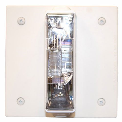 Eaton RSSWP-24MCWH-FW Strobe Wall Weatherproof Fire Lettering Clear Lens 24V 135/185 cd Outdoor White