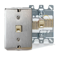 Leviton C0256-SS 1-Port Phone Wall Plate Stainless Steel