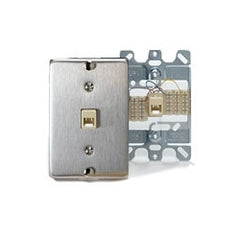 Leviton C0256-SS 1-Port Phone Wall Plate Stainless Steel