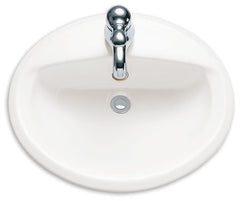 American Standard 0476.028.222 Aqualyn Drop-In Oval Bathroom Sink with Vitreous China in Linen