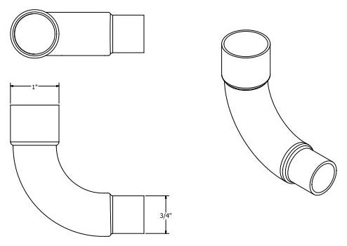 Jones Stephens C75019 Copper Elbow 90 Degree