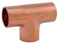 Jones Stephens C75182 Wrot Copper Reducing Tee 3/4 Inch x 1/2 Inch x 1/2 Inch