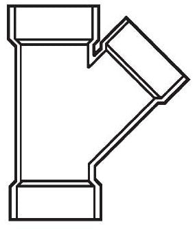 LASCO D601422 4x4x3 Inch PVC-DWV Reducing 45D Wye