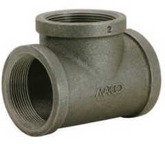 Matco-Norca ZMBTR050403 1 x 3/4 x 1/2 Inch FPT x FPT x FPT 150 PSI Black Malleable Iron Reducing Tee