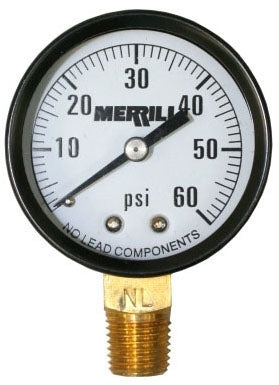 Merrill PGNL60 Pressure Gauge Differential Type 0 to 60 PSI Replacement PGNL60