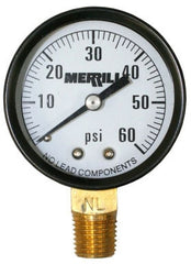 Merrill PGNL60 Pressure Gauge Differential Type 0 to 60 PSI Replacement PGNL60