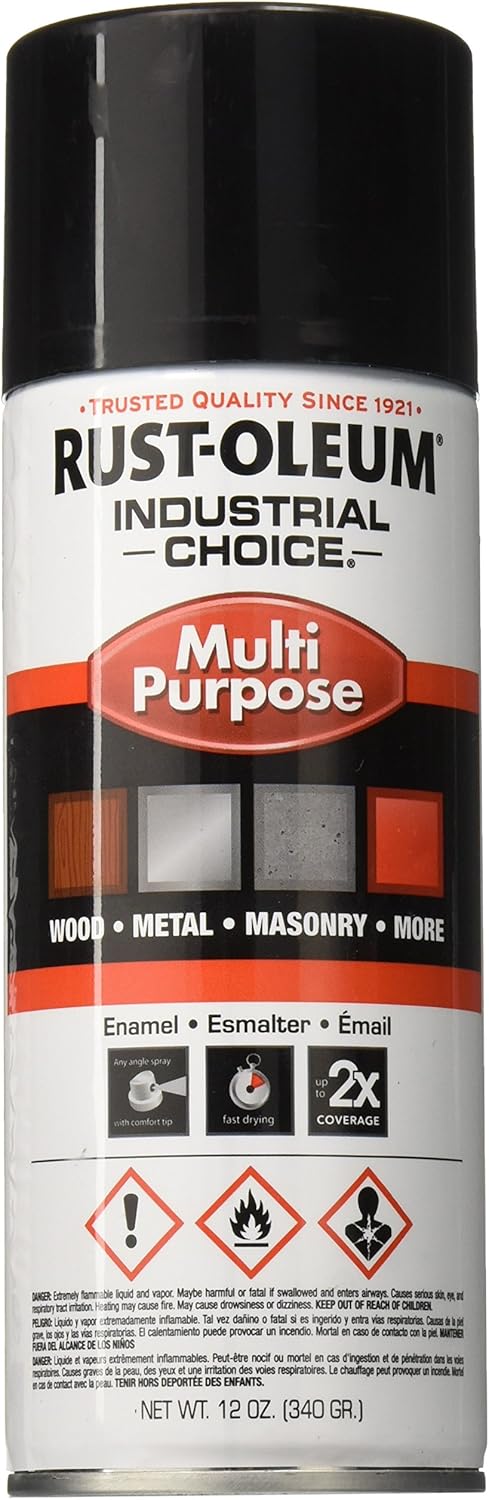 Rust-Oleum 1679830 12 Ounce Aerosol Gloss Black Industrial Choice Paint