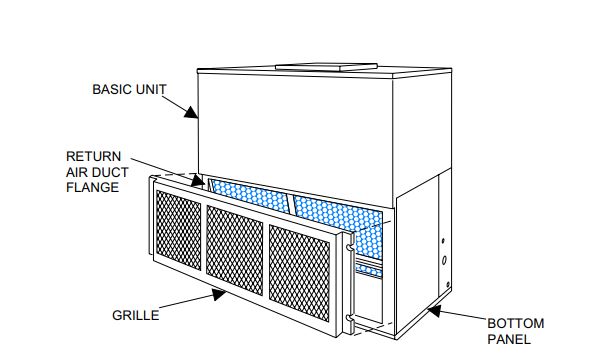 York 1RG0451 Return Air Grille 52 inches x 25 inches for 7.5 to 10 Ton Heat Pump