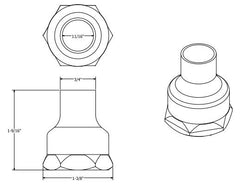 Jones Stephens C75129 1/2 Inch by 3/4 Inch Copper Female Adapter