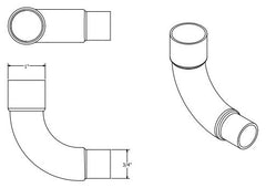 Jones Stephens C75033 Close Rough 90 Degree Elbow Copper Fitting