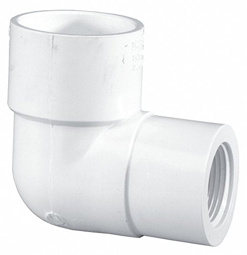 LASCO 407-130 PVC Reducing Elbow Socket x FNPT 1 inch x 1/2 inch Pipe Size