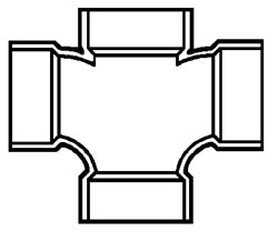 LASCO D429337 3 x 3 x 1-1/2 x 1-1/2 inch PVC-DWV Double Reducing Sanitary Tee