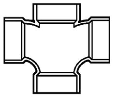 LASCO D429337 3 x 3 x 1-1/2 x 1-1/2 inch PVC-DWV Double Reducing Sanitary Tee