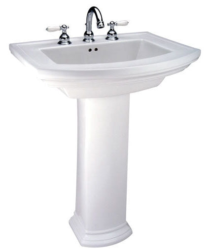 Mansfield Plumbing 329-WHITE Barrett Pedestal Bathroom Sink Base White Vitreous China