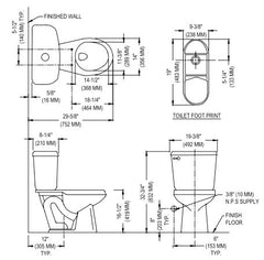 Mansfield Plumbing 386-BISCUIT Summit SmartHeight Toilet Tank 1.6 GPF Biscuit