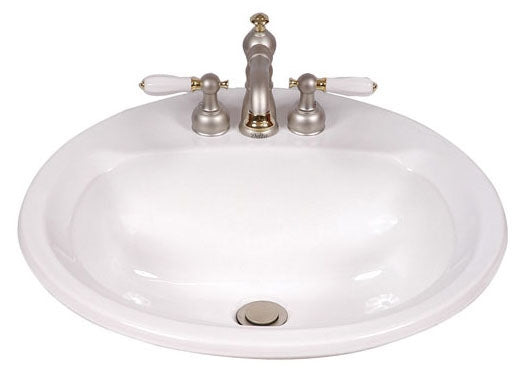 Mansfield Plumbing 249-4-WHITE Drop-In Bathroom Sink 19 Inch White