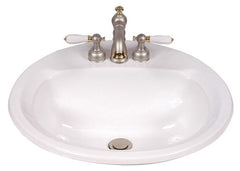 Mansfield Plumbing 249-4-WHITE Drop-In Bathroom Sink 19 Inch White