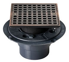 Sioux Chief 821-2PQRB Shower Pan Drain PVC Oil Rubbed Bronze 2 Inch Square Strainer