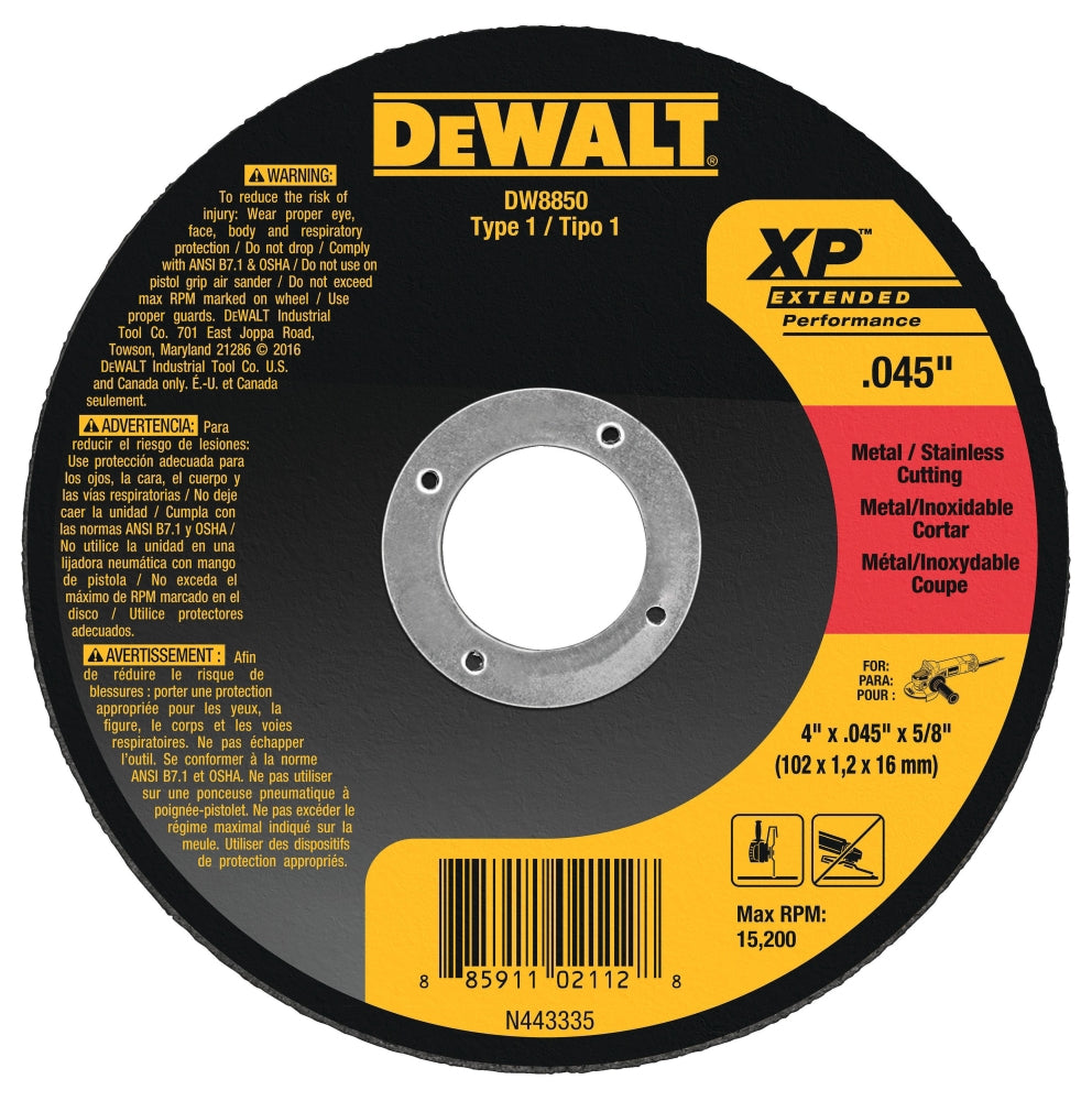 DeWalt DW8853 6 Inch x 0.045 Inch Z60T Cut Off Wheel (25 per Pack)