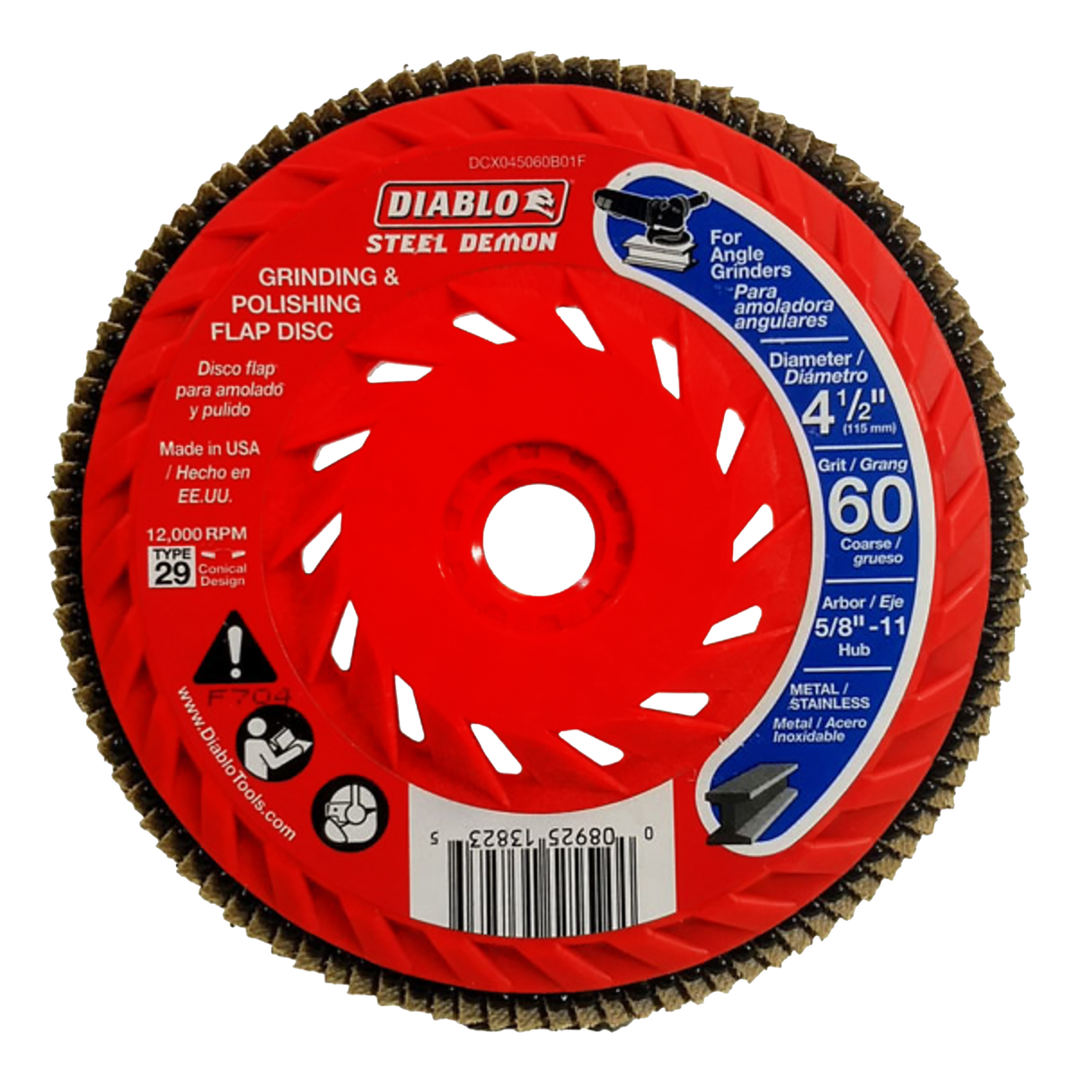 Diablo DCX045060B01F Speed Hub Flap Disc 60G Grinding & Polishing