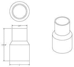 Jones Stephens C75079 3/4 Inch x 3/8 Inch Copper Reducing Coupling