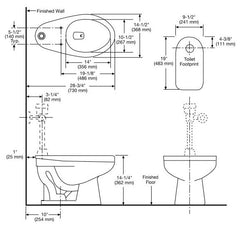 Mansfield Plumbing 1311NS-WHITE Elongated Front Toilet Vitreous China 10 Inch Rough-In Floor Mount