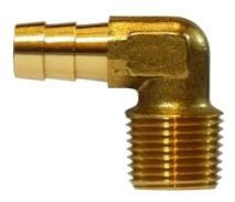 Midland Industries 32043 Brass Reducing 90 Degree Elbow Hose Barb x MPT 1/2 Inch x 3/8 Inch