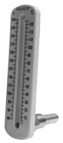 PASCO SPECIALTY 1444 Angle Shank Hot Water Thermometer 7 Inch 40 to 280 Deg F Steel Case