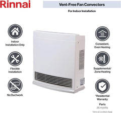 Rinnai FC510N Vent-Free Natural Gas Convector Heater 10000 BTU Beige