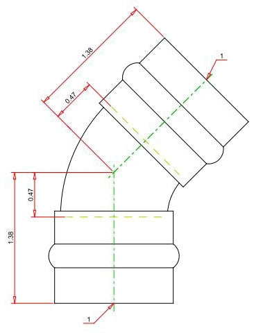 Viega 77028 ProPress Copper 45-Degree Elbow 1 Inch Press x Press