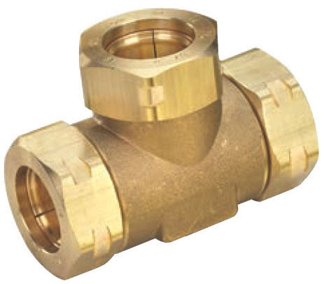 Gastite XR3T-16-16-8-6 Brass Reducing Tee 1 inch by 1 inch by 1/2 inch 25 PSI