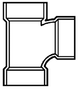 LASCO D401241 Sanitary Reducing Tee PVC-DWV 2 Inch x 1-1/2 Inch x 1-1/2 Inch