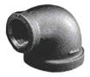 Matco-Norca ZMBLR0706 Black Malleable Iron 90D Reducing Elbow 1-1/2 Inch x 1-1/4 Inch