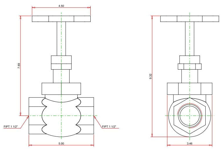 NIBCO NL3X00C Globe Valve Handwheel Multi-Turn FPT 1-1/2 Inch T-275-Y